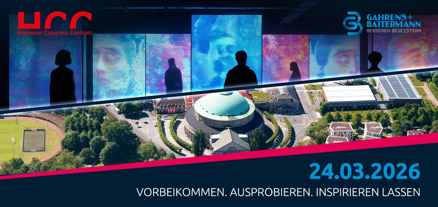 College aus LED Wänden und dem HCC von oben