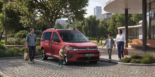 Ein roter Caddy als Familien Allrounder