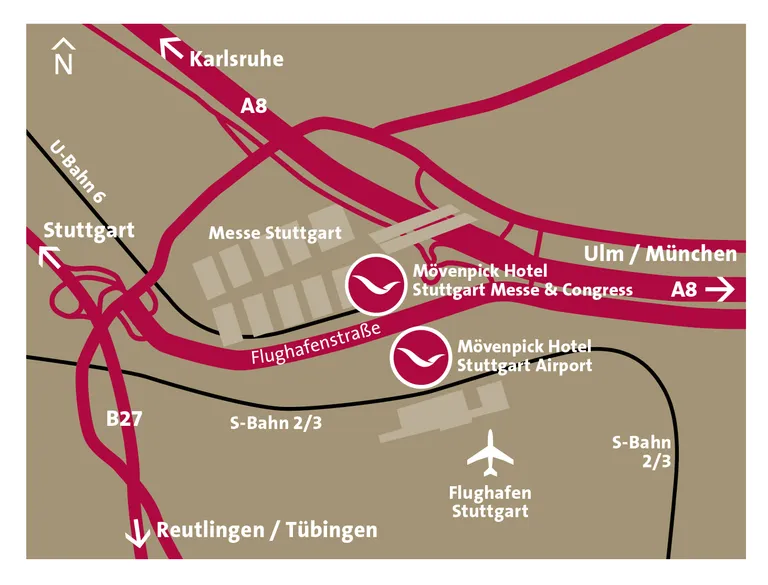 Wegbeschreibung zu zwei Hotels