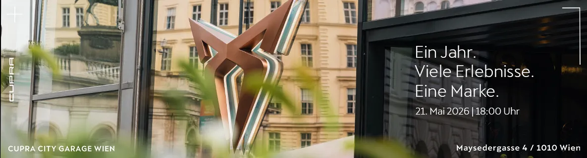 1 Jahr CUPRA City Garage Wien Banner