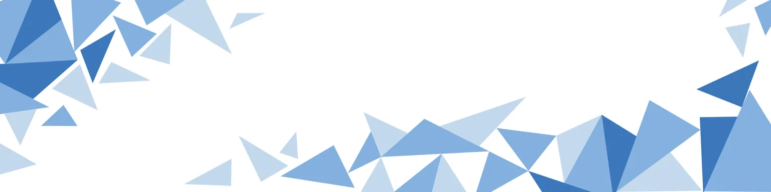 Stilisierte Frontansicht des Do228 NXT mit blauen Dreiecksformen auf weißem Hintergrund